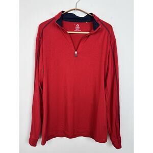 Tasc Shirt Mens M Red Pullover 1/4 Zip Bamboo Blend Performance Organic Cotton‎